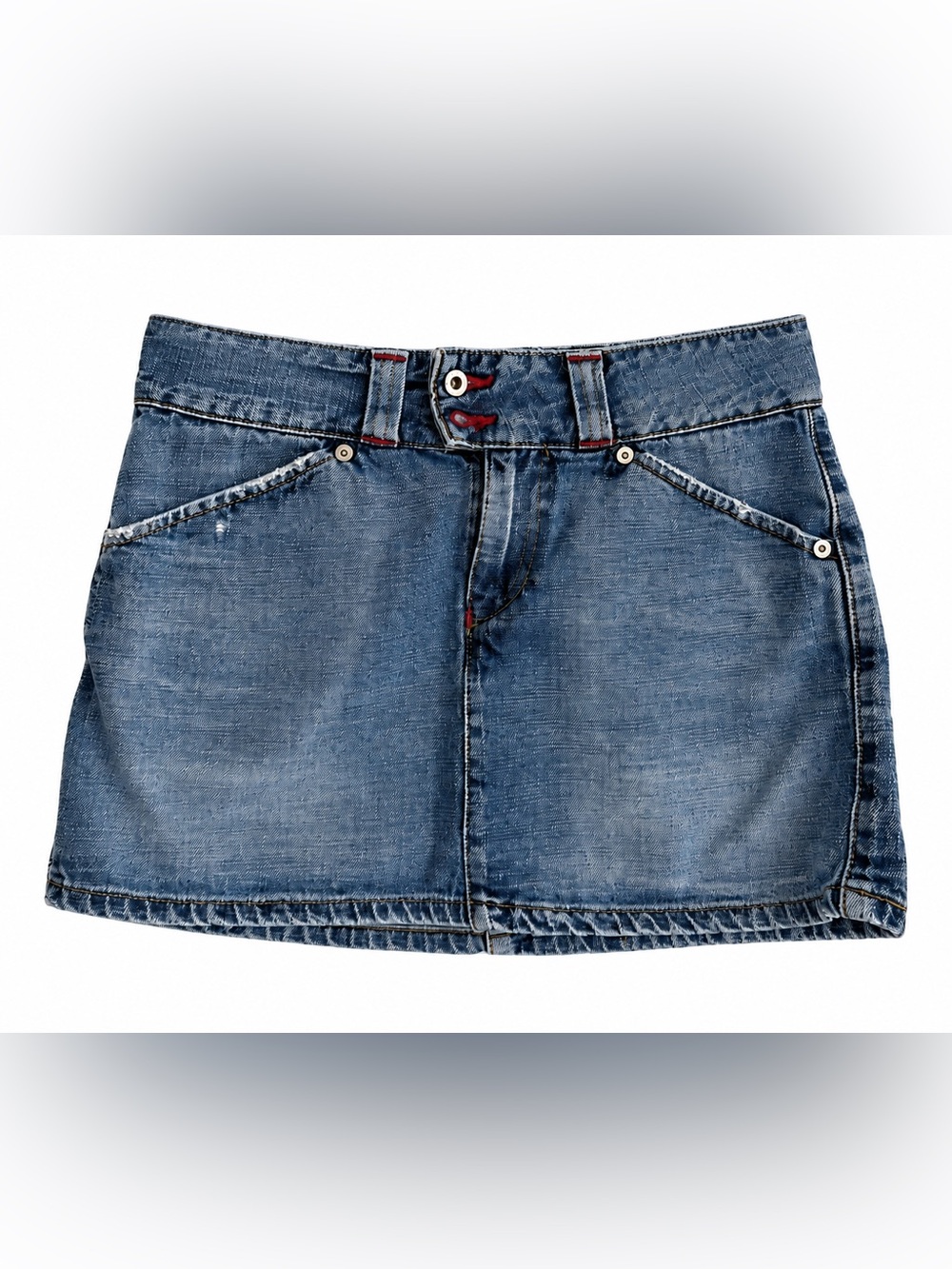 Levi's Blue Denim Mini Skirt with Subtle Fading